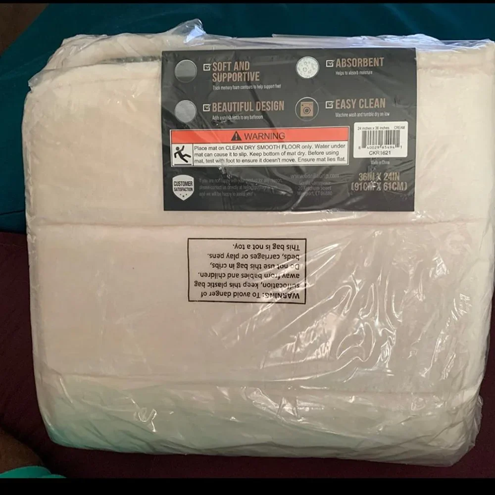 Thick Memory Foam Bath Rugs Absorbent Bathroom Mats,24x17 Champagne
